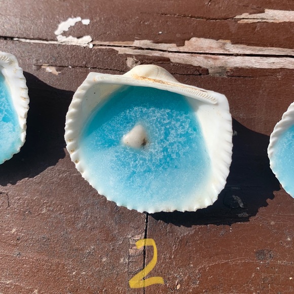 Shimmering Blue Lagoon Resin Ring Holder shells - Picture 3 of 9